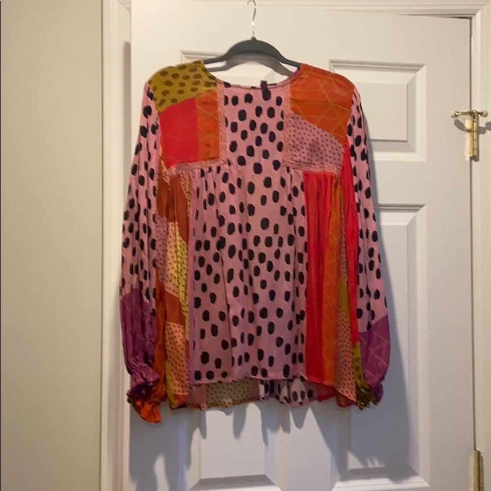 Anthropologie, Miranda peasant multicolored blouse